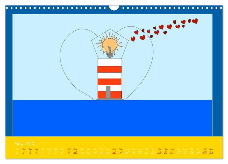 Produktbild: Lighthouse lights my way (Wall Calendar 2026 DIN A3 landscape), CALVENDO 12 Month Wall Calendar