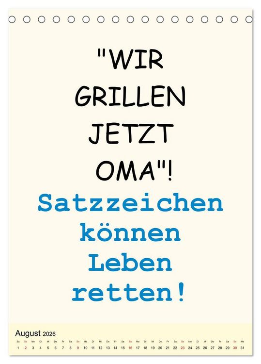 Produktbild: Spr&uuml;che-Kalender. Lustiges f&uuml;r die Familie! (Tischkalender 2026 DIN A5 hoch), CALVENDO Monatskalender