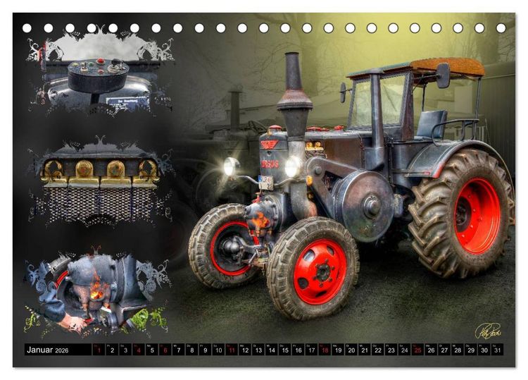 Produktbild: Oldtimer - Traktoren (Tischkalender 2026 DIN A5 quer), CALVENDO Monatskalender