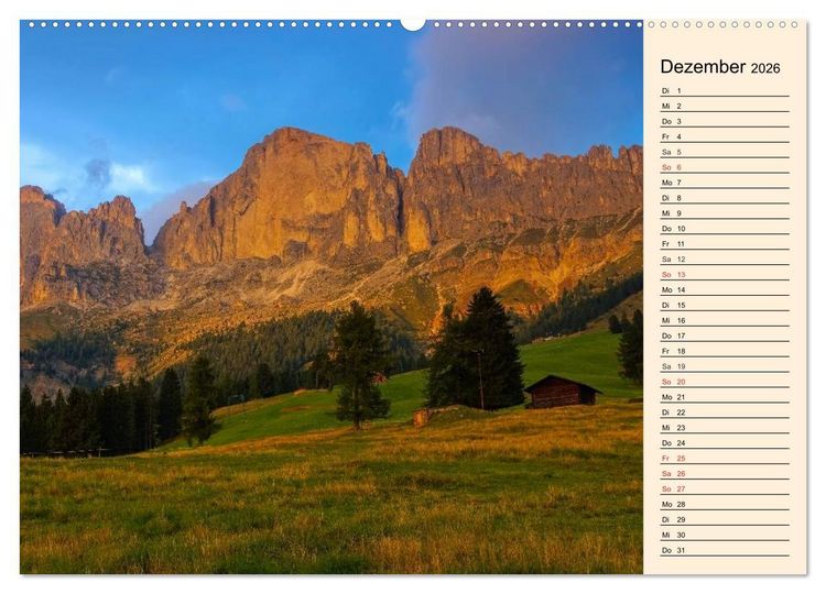 Produktbild: S&uuml;dtirol - Zwischen Ortler und Dolomiten (Wandkalender 2026 DIN A2 quer), CALVENDO Monatskalender