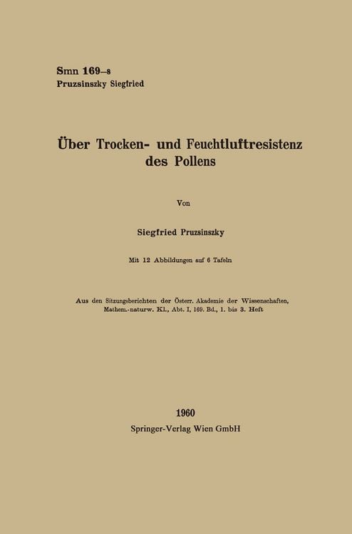 Produktbild: &Uuml;ber Trocken- und Feuchtluftresistenz des Pollens