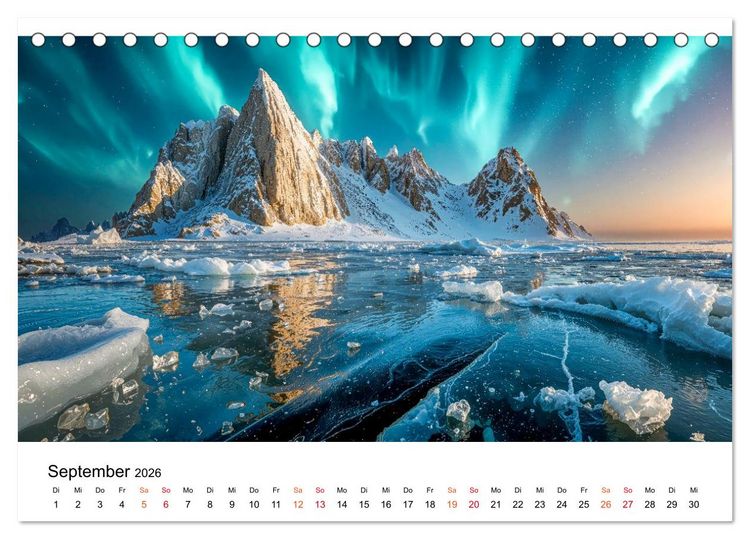 Produktbild: Aurora Borealis - Polarlicht Nordlicht (Tischkalender 2026 DIN A5 quer), CALVENDO Monatskalender