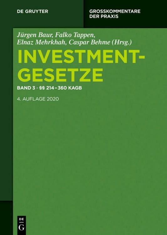 Produktbild: Investmentgesetze / &sect;&sect; 214 - 360 KAGB