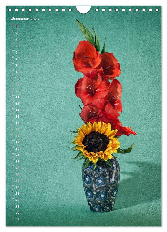 Produktbild: Blumenschmuck in Bunzlau Keramik (Wandkalender 2026 DIN A4 hoch), CALVENDO Monatskalender