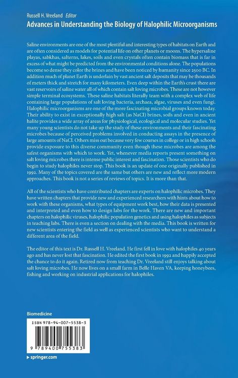 Produktbild: Advances in Understanding the Biology of Halophilic Microorganisms