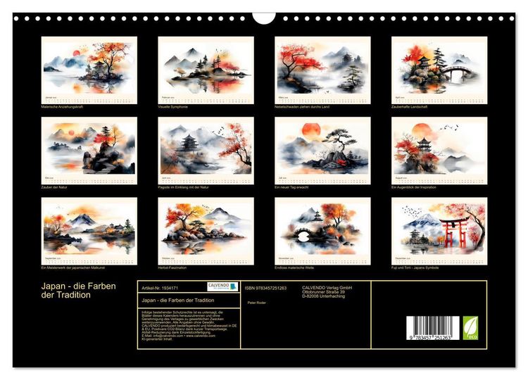Produktbild: Japan - die Farben der Tradition (Wandkalender 2026 DIN A3 quer), CALVENDO Monatskalender