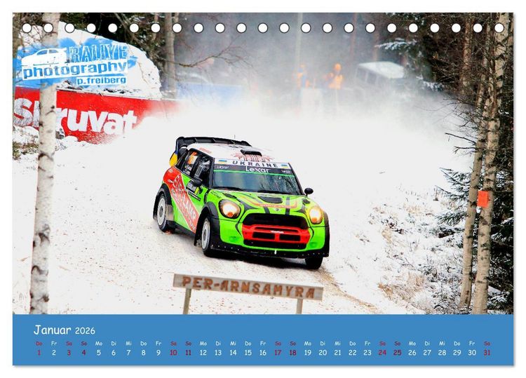 Produktbild: WRC Schweden White Open 2026 (Tischkalender 2026 DIN A5 quer), CALVENDO Monatskalender