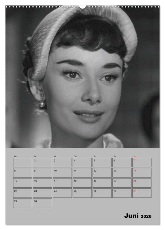 Produktbild: Hollywood-Diva. Audrey Hepburn (hochwertiger Premium Wandkalender 2026 DIN A2 hoch), Kunstdruck in Hochglanz