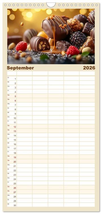 Produktbild: Familienplaner 2026 - Sch&auml;tze der Confiserie Kunst mit 5 Spalten (Wandkalender, 21 x 45 cm) CALVENDO