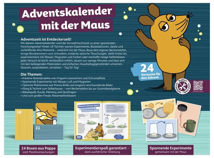 Produktbild: Franzis Experimente Adventskalender Altersklasse ab 7 Jahre