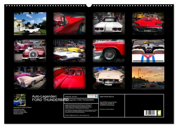 Produktbild: Auto-Legenden: FORD THUNDERBIRD (Wandkalender 2026 DIN A2 quer), CALVENDO Monatskalender