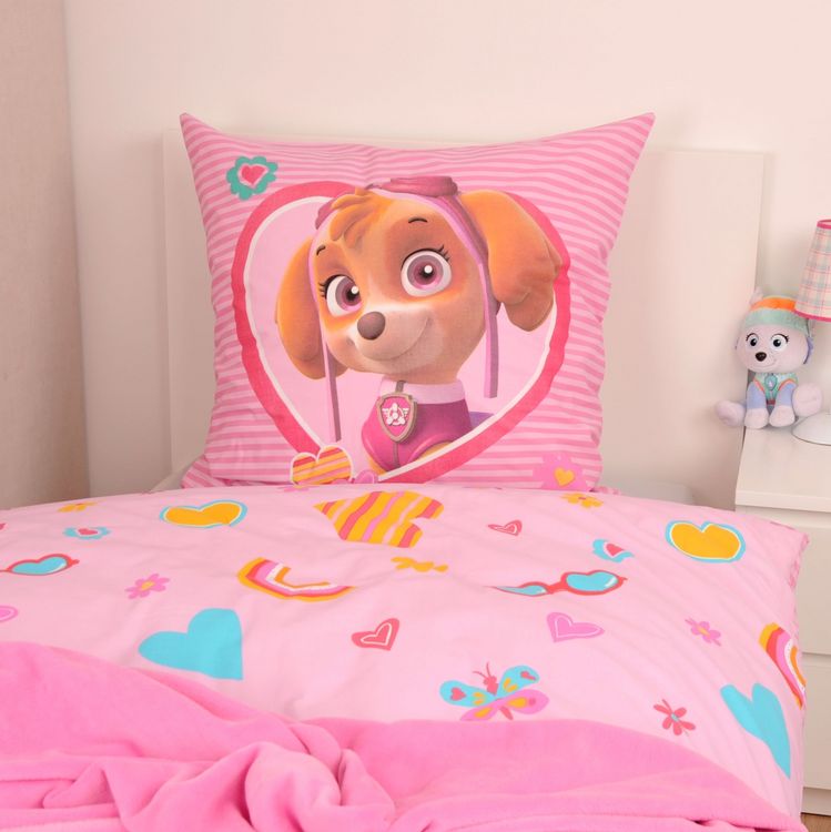 Produktbild: Klaus Hering 4432487050 - Paw Patrol Bettw&auml;sche, Paw Patrol Girls Glow in the dark, 80x80+135x200 cm