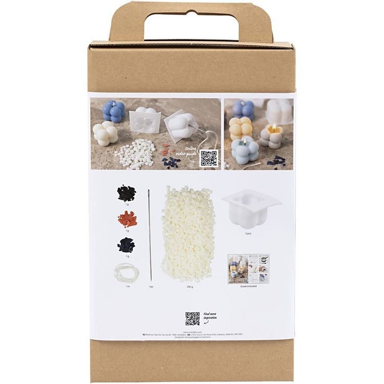 Produktbild: Creativ Company Kreativ Set Kerzengie&szlig;en, Blasenkerze aus Sojawachs, Beige, Hellblau, Creme