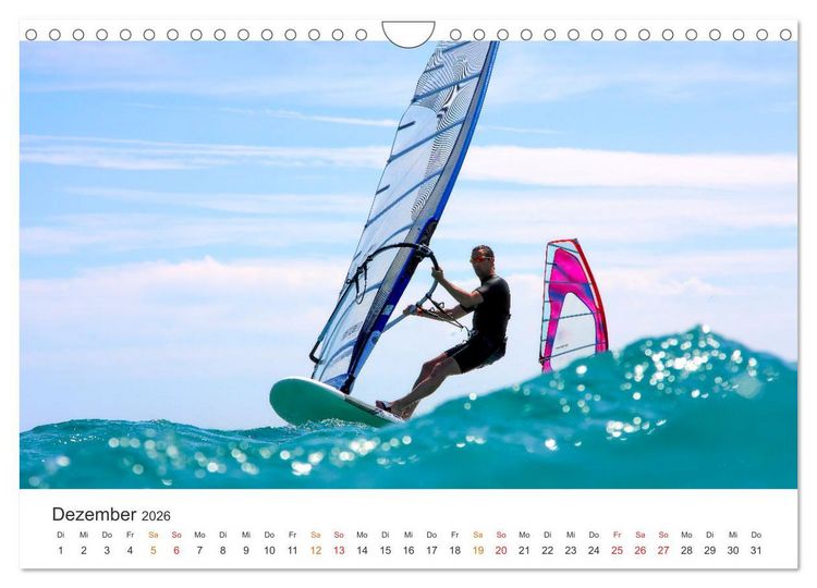 Produktbild: Windsurfen - endlose Wellen (Wandkalender 2026 DIN A4 quer), CALVENDO Monatskalender