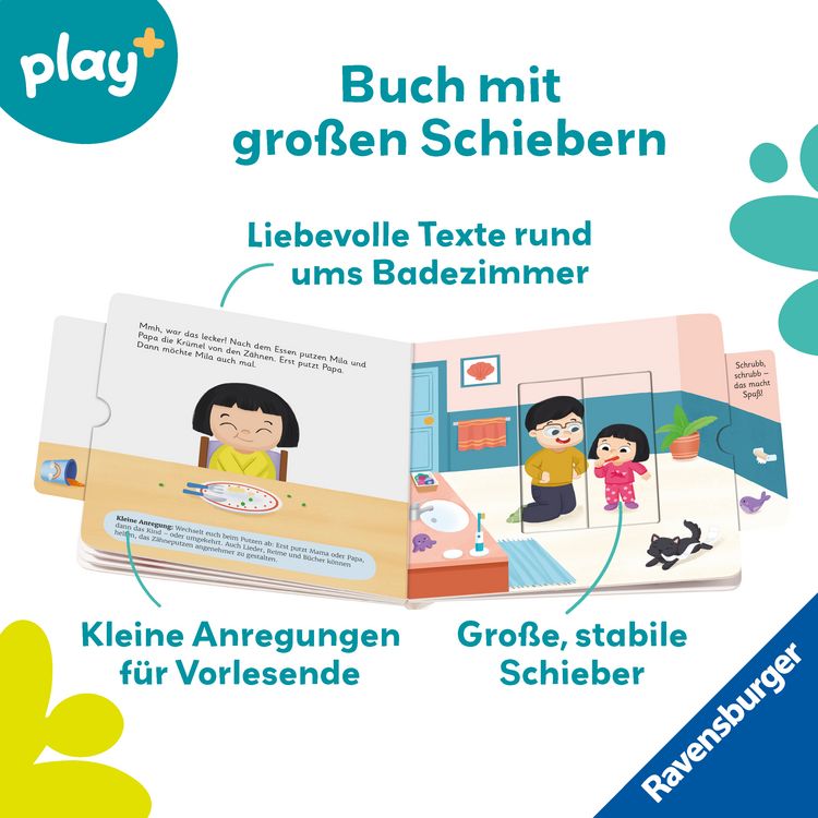 Produktbild: Play+ Mein erstes Schiebebuch Baden, waschen, Zähne putzen - ab 18 Monate