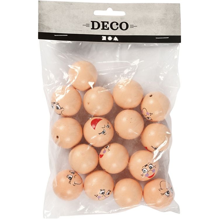Produktbild: Creativ Company Gesicht, D 30 mm, Hellbeige, 16 Stk