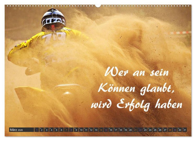 Produktbild: Sport Spruchkalender (hochwertiger Premium Wandkalender 2026 DIN A2 quer), Kunstdruck in Hochglanz