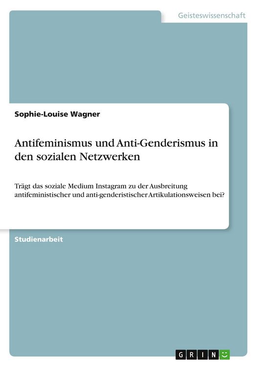Produktbild: Antifeminismus und Anti-Genderismus in den sozialen Netzwerken
