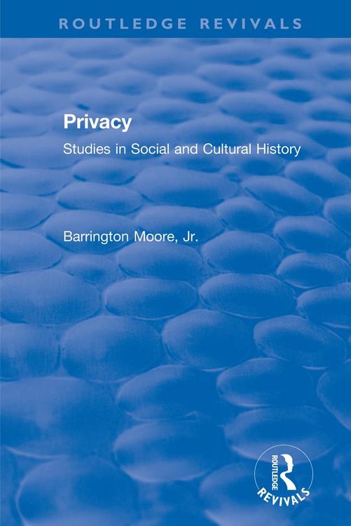 Produktbild: Privacy: Studies in Social and Cultural History