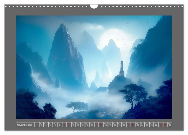 Produktbild: Tr&auml;umereien in Blau (Wandkalender 2026 DIN A3 quer), CALVENDO Monatskalender