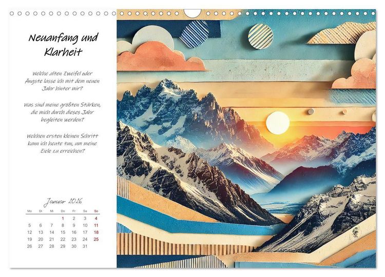 Produktbild: Dein Jahr der St&auml;rke - Reflexionskalender f&uuml;r mehr Selbstbewusstsein (Wandkalender 2026 DIN A3 quer), CALVENDO Monatskalender