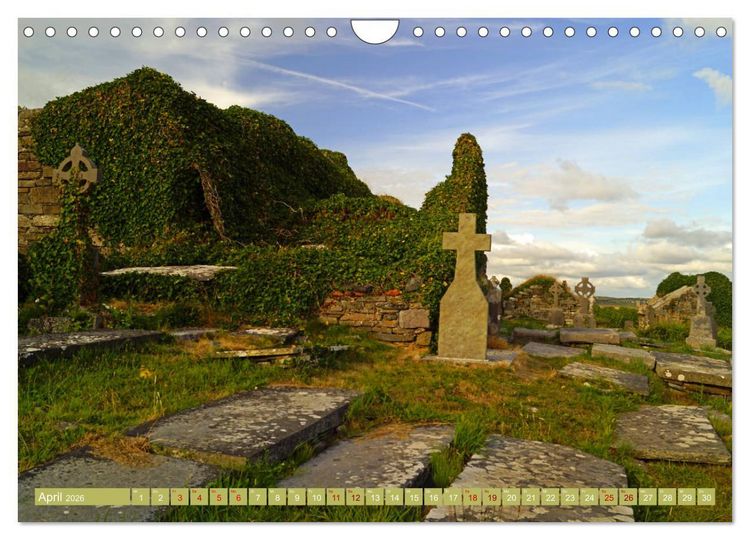 Produktbild: Ehrf&uuml;rchtige Stille - Friedh&ouml;fe in Irland (Wandkalender 2026 DIN A4 quer), CALVENDO Monatskalender