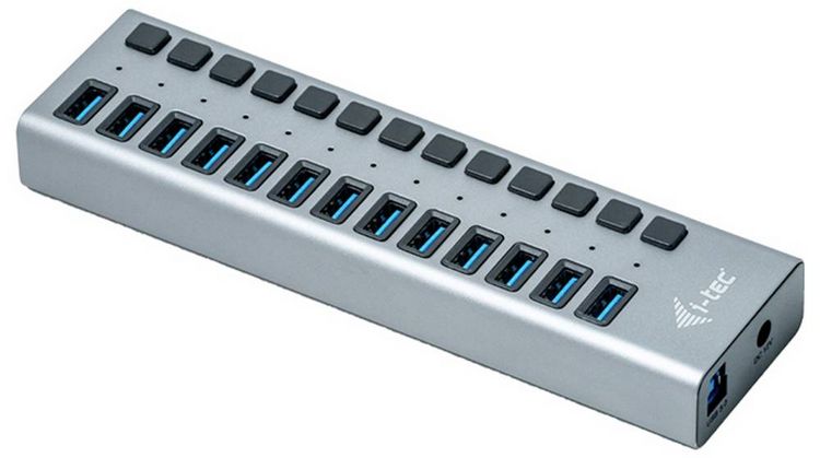 Produktbild: i-tec U3CHARGEHUB13 USB-Hub 13 Port USB-A USB 3.0 5 GBit/s Grau I-TEC USB 3.0 Charging HUB 13 Port
