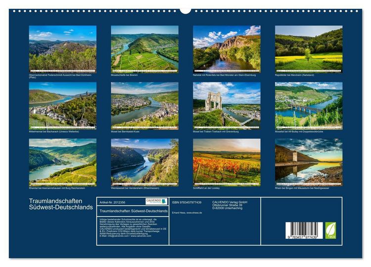 Produktbild: Traumlandschaften S&uuml;dwest-Deutschlands (hochwertiger Premium Wandkalender 2026 DIN A2 quer), Kunstdruck in Hochglanz