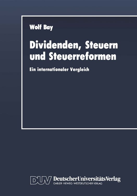 Produktbild: Dividenden, Steuern und Steuerreformen
