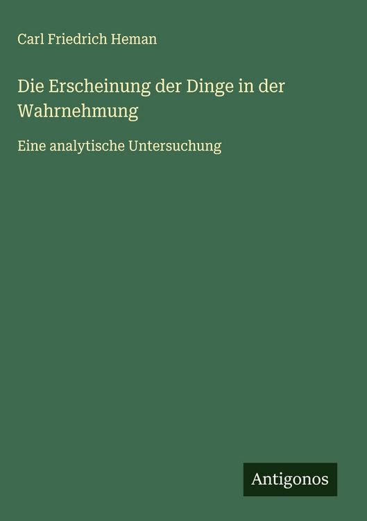 Produktbild: Die Erscheinung der Dinge in der Wahrnehmung