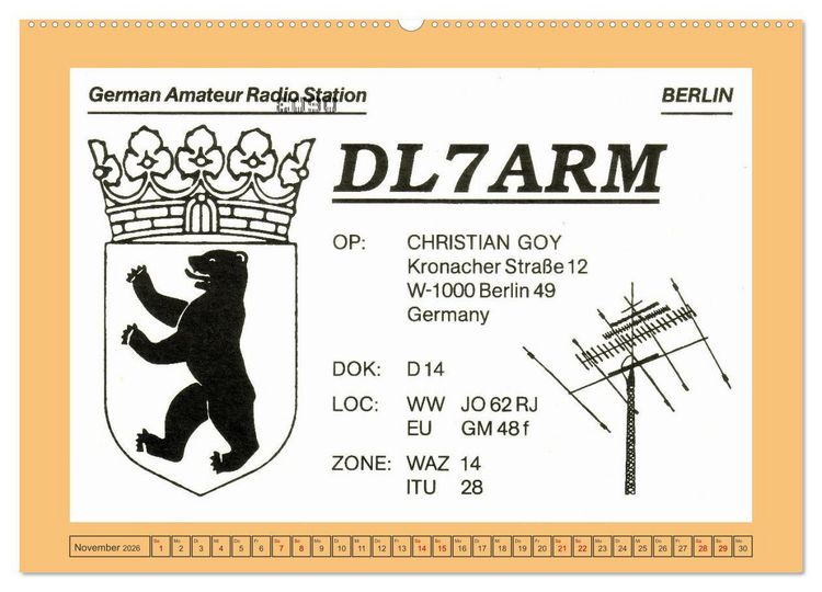 Produktbild: Amateurfunk in West-Berlin (hochwertiger Premium Wandkalender 2026 DIN A2 quer), Kunstdruck in Hochglanz