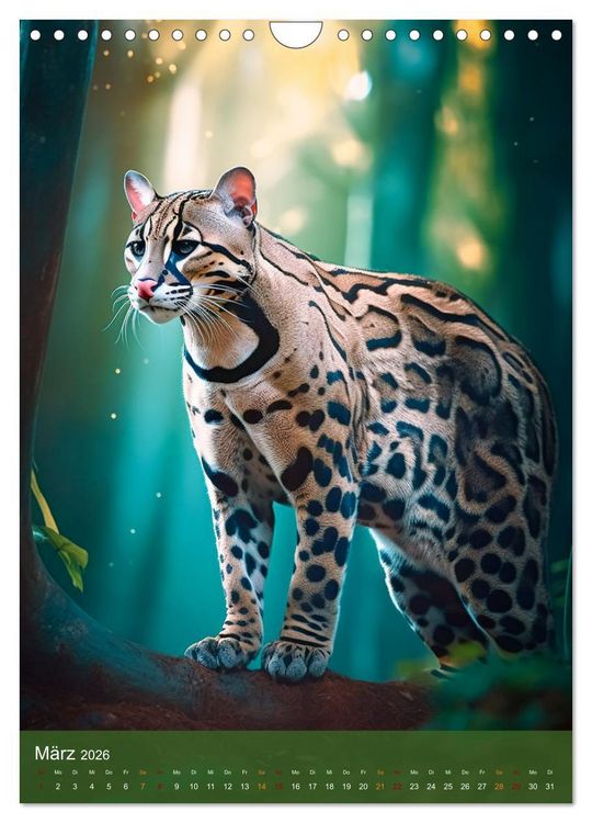 Produktbild: Wilde Raubkatzen (Wandkalender 2026 DIN A4 hoch), CALVENDO Monatskalender