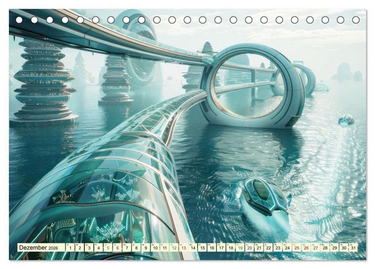 Produktbild: Science-Fiction Wasserwelten (Tischkalender 2026 DIN A5 quer), CALVENDO Monatskalender