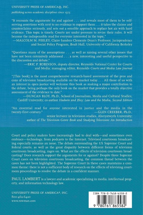 Produktbild: Television Courtroom Broadcasting Effects