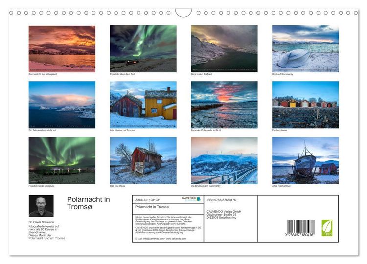 Produktbild: Polarnacht in Troms&oslash; (Wandkalender 2026 DIN A3 quer), CALVENDO Monatskalender