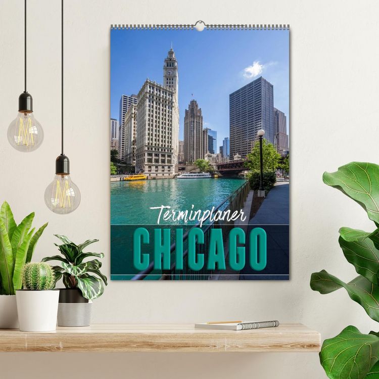 Produktbild: CHICAGO Terminplaner (Wandkalender 2026 DIN A2 hoch), CALVENDO Monatskalender