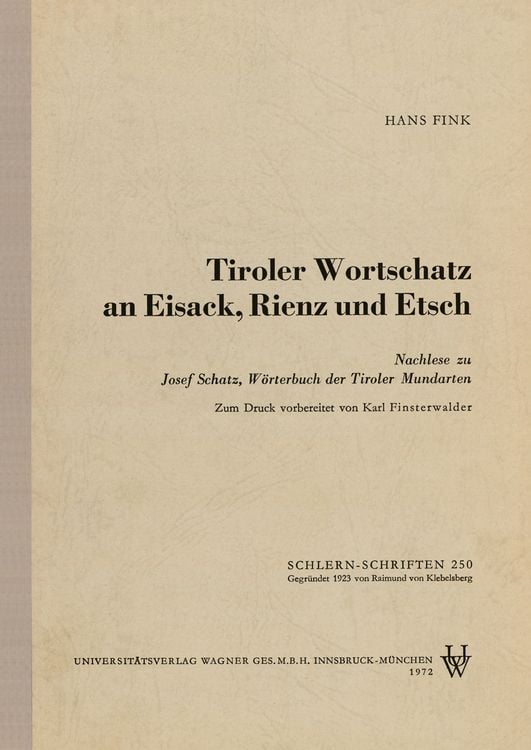 Produktbild: Tiroler Wortschatz an Eisack, Rienz und Etsch