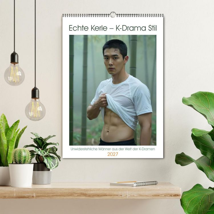 Produktbild: Echte Kerle &ndash; K-Drama Stil (Wandkalender 2027 DIN A2 hoch), CALVENDO Monatskalender