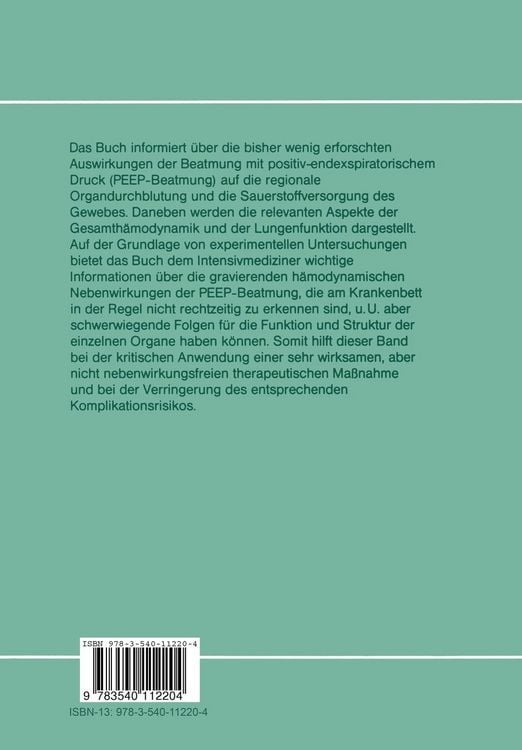 Produktbild: Organdurchblutung und Sauerstoffversorgung bei PEEP