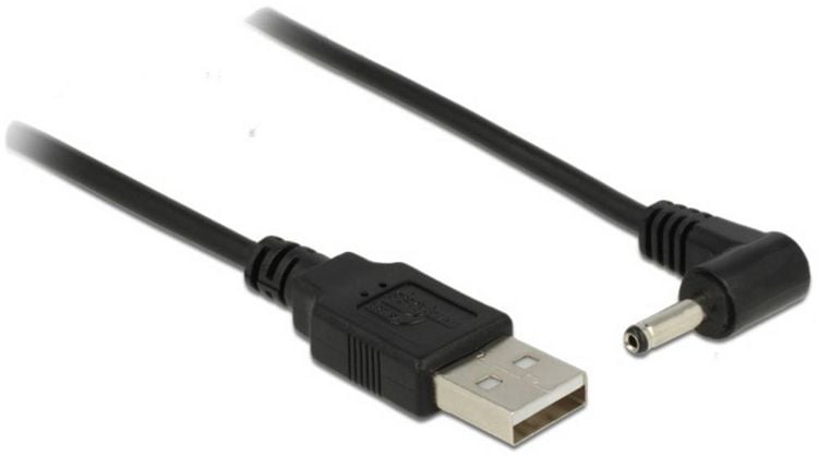 Produktbild: Delock USB-Stromkabel USB-A Stecker, DC Stecker 3,5mm 1.50m Schwarz 83577