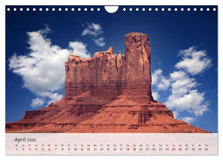 Produktbild: Monument Valley - Faszinierende Westernkulisse in den USA (Wandkalender 2026 DIN A4 quer), CALVENDO Monatskalender