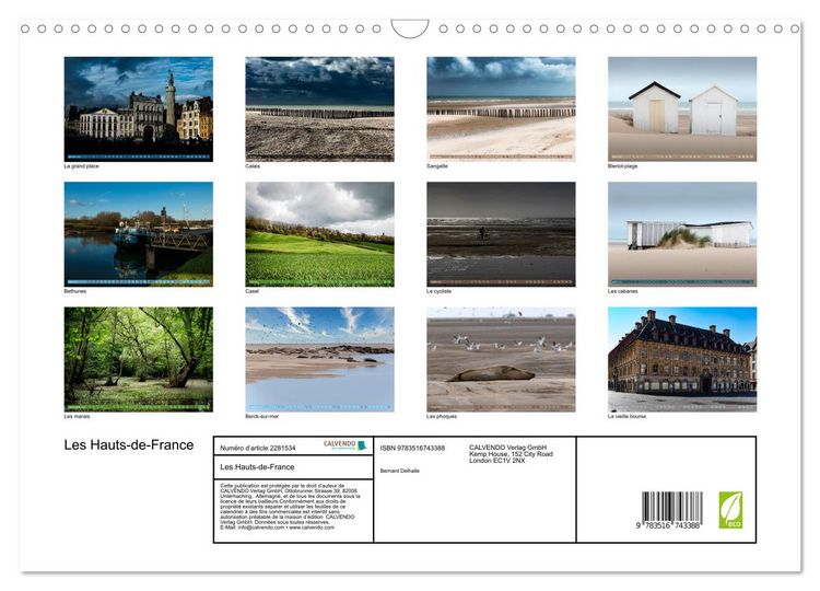 Produktbild: Les Hauts-de-France (Calendrier mural 2026 DIN A3 vertical), CALVENDO calendrier mensuel