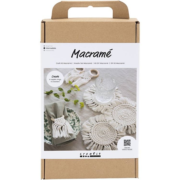 Produktbild: Creativ Company DIY Sets Macram&eacute; Kreativ Set Macram&eacute;, Creme, Tischdeko, Kreativ Box