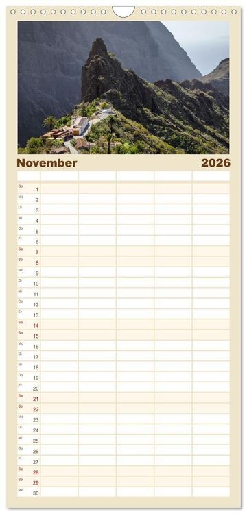 Produktbild: Familienplaner 2026 - Die Kanaren &ndash; Faszinierende Inseln im Atlantik mit 5 Spalten (Wandkalender, 21 x 45 cm) CALVENDO