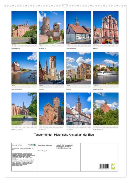 Produktbild: Tangerm&uuml;nde - Historische Altstadt an der Elbe (Wandkalender 2026 DIN A2 hoch), CALVENDO Monatskalender