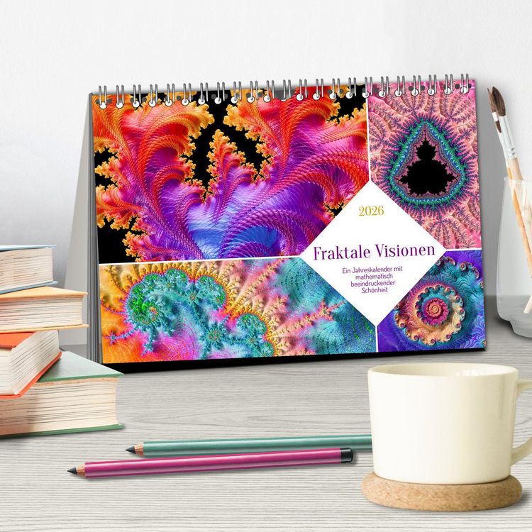 Produktbild: Fraktale Visionen (Tischkalender 2026 DIN A5 quer), CALVENDO Monatskalender
