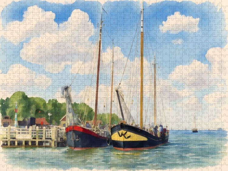 Produktbild: CALVENDO Puzzle Hafen Edam | 1000 Teile Lege-Gr&ouml;&szlig;e 64x48cm Foto-Puzzle f&uuml;r gl&uuml;ckliche Stunden