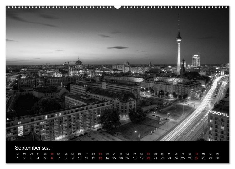 Produktbild: Berlin Monochrome (hochwertiger Premium Wandkalender 2026 DIN A2 quer), Kunstdruck in Hochglanz