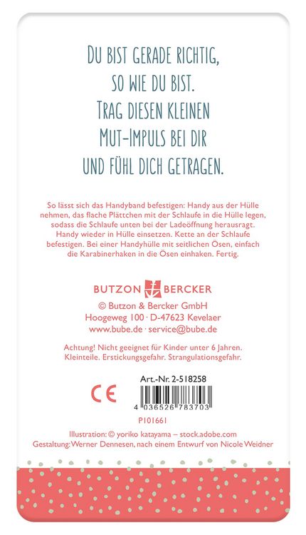 Produktbild: Kurzes Handyband - Du bist wertvoll, so wie du bist
