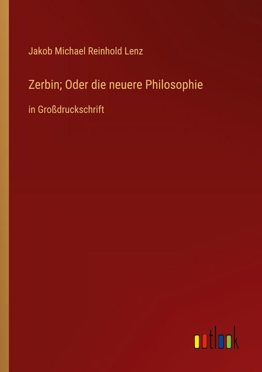 Produktbild: Zerbin; Oder die neuere Philosophie